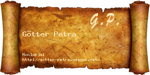 Götter Petra névjegykártya